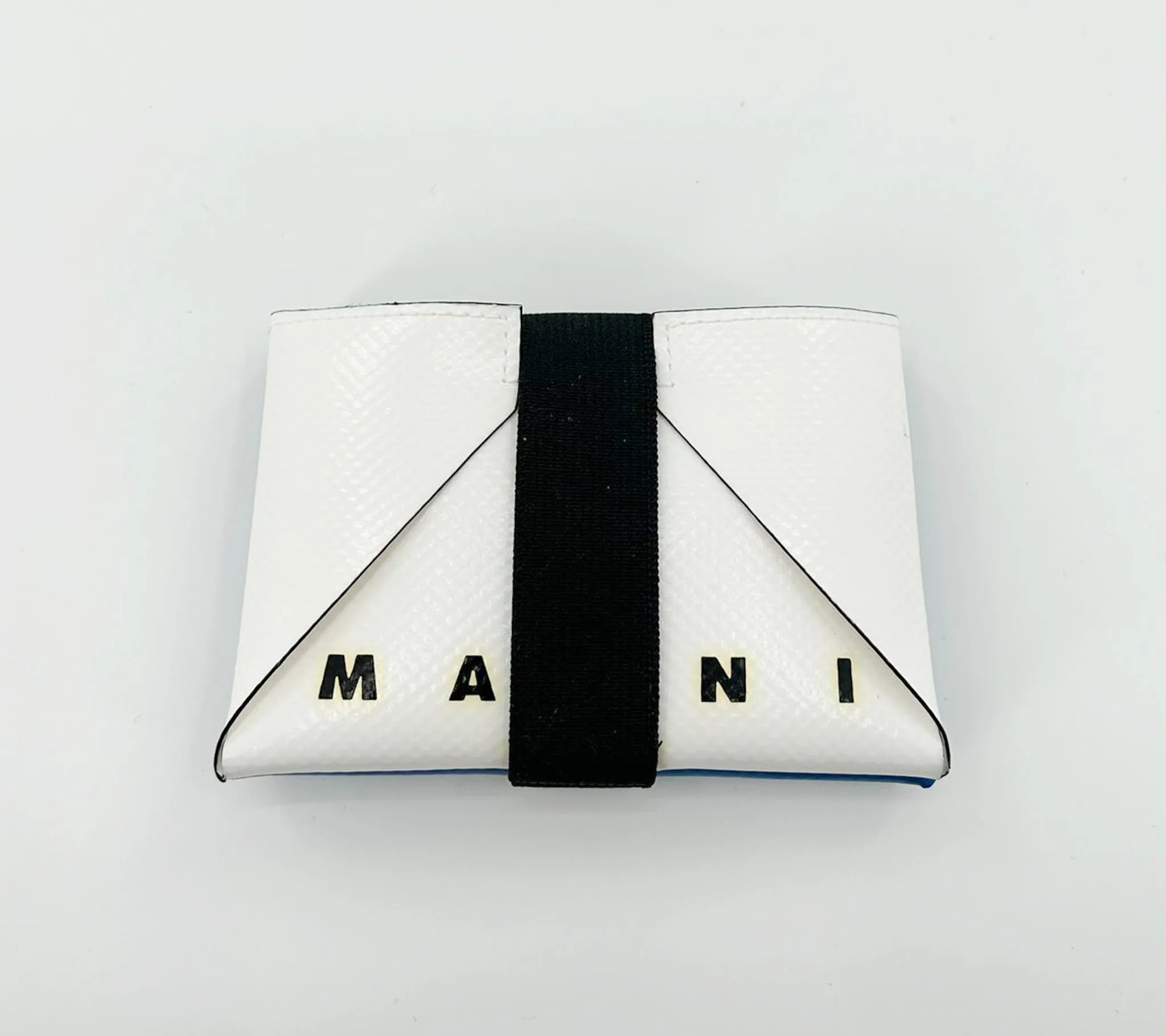 Marni Polyester Document Holder - White/Navy