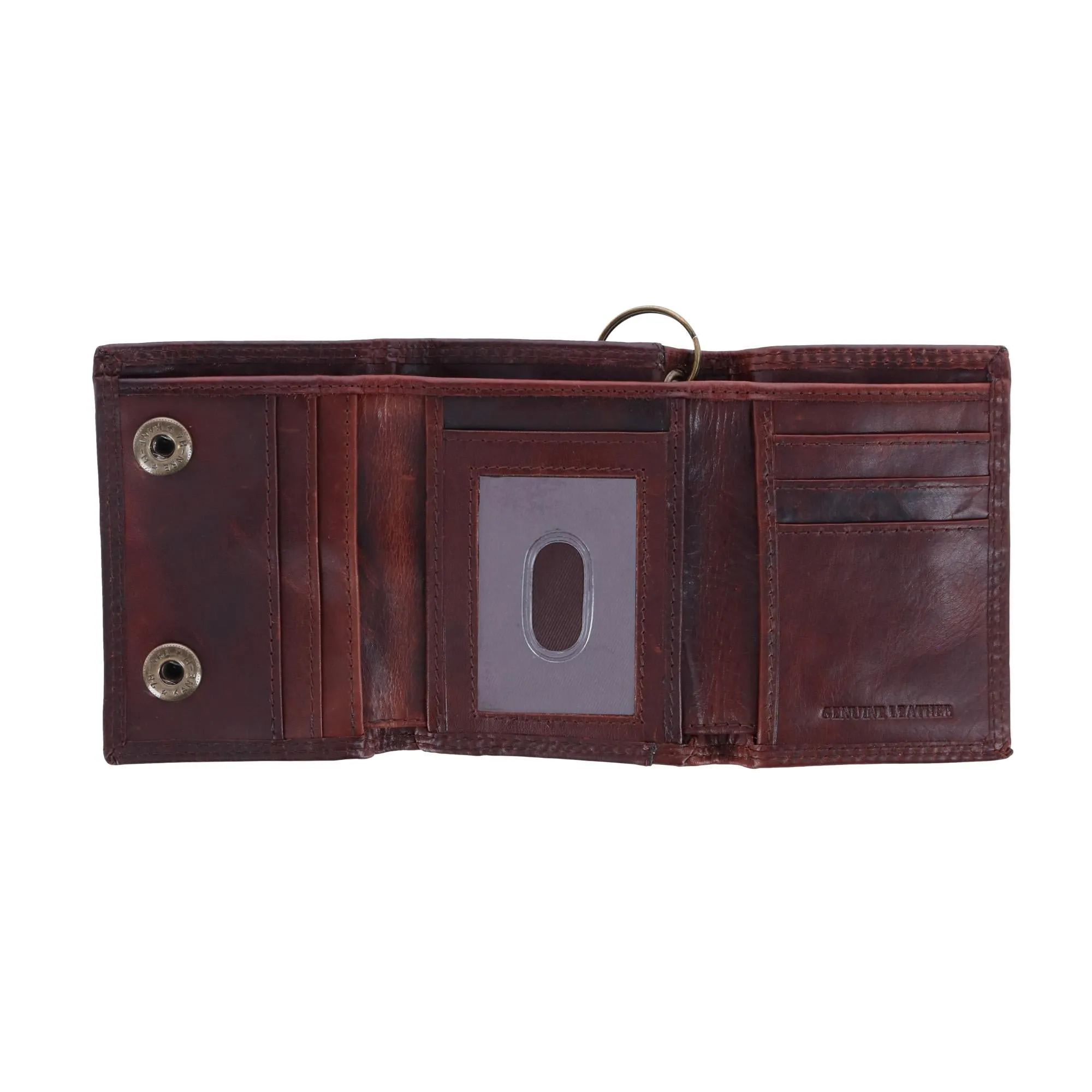 Men's Colorado Leather RFID Trifold Chain Wallet