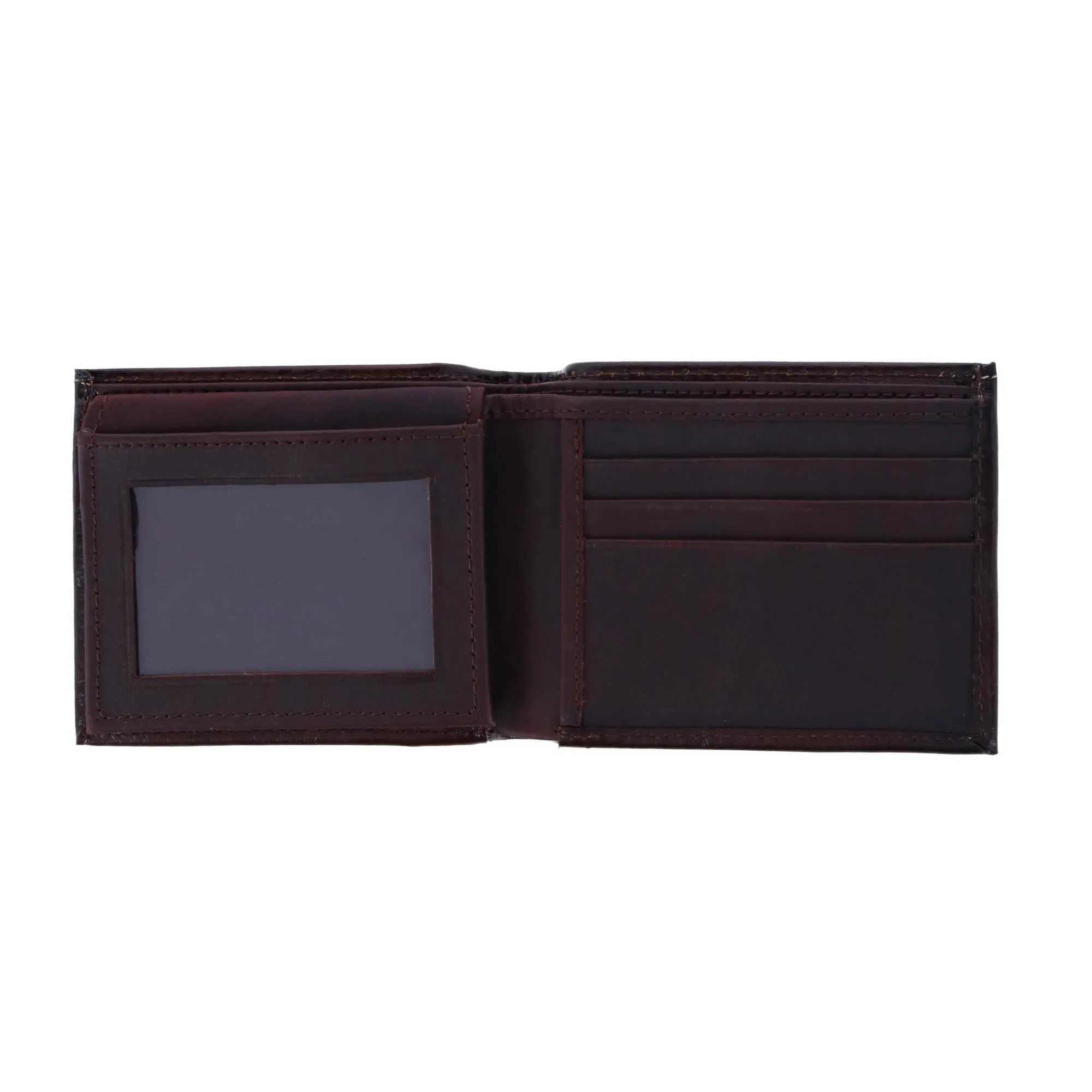 Men's Feather Tooled Leather Bifold Wallet