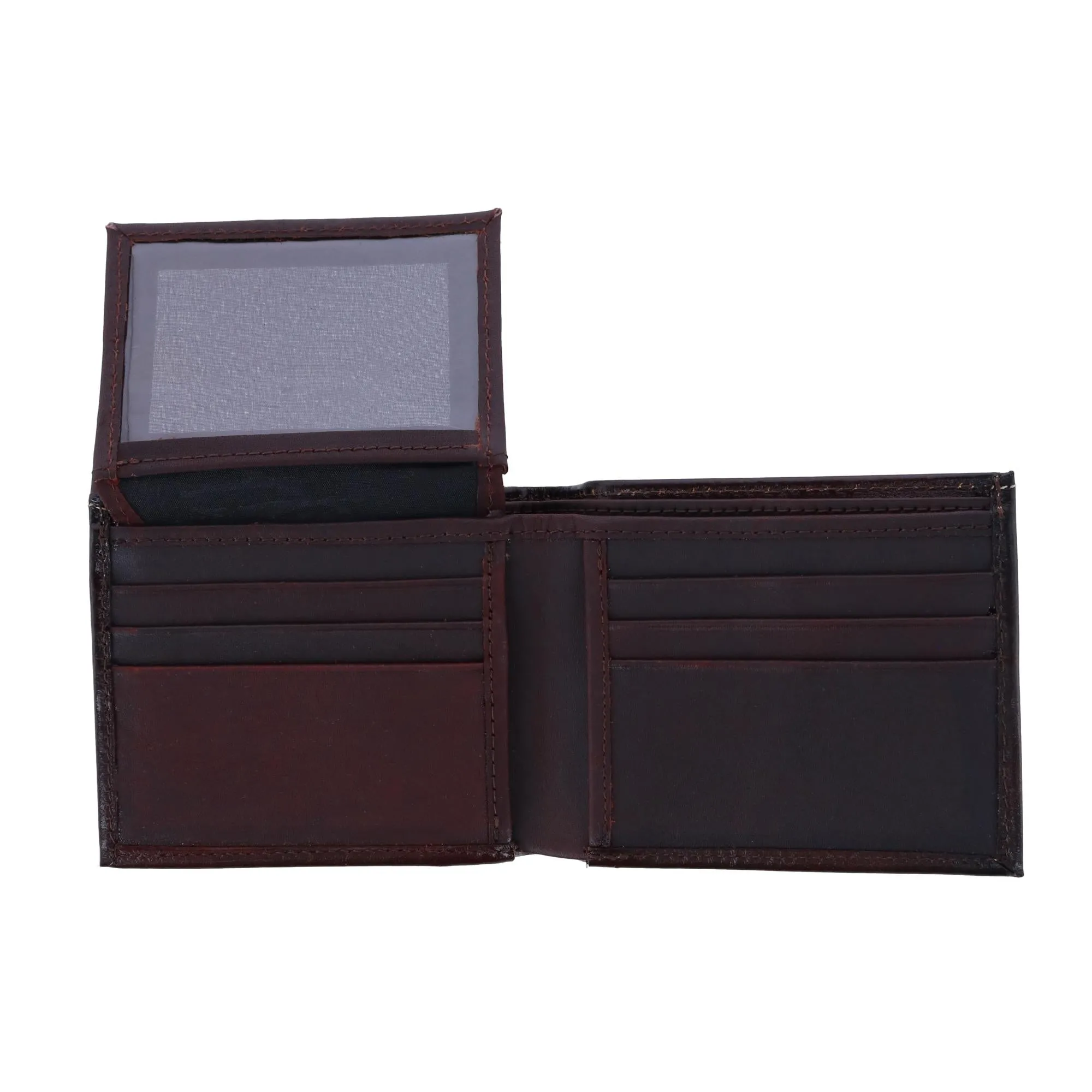 Men's Feather Tooled Leather Bifold Wallet