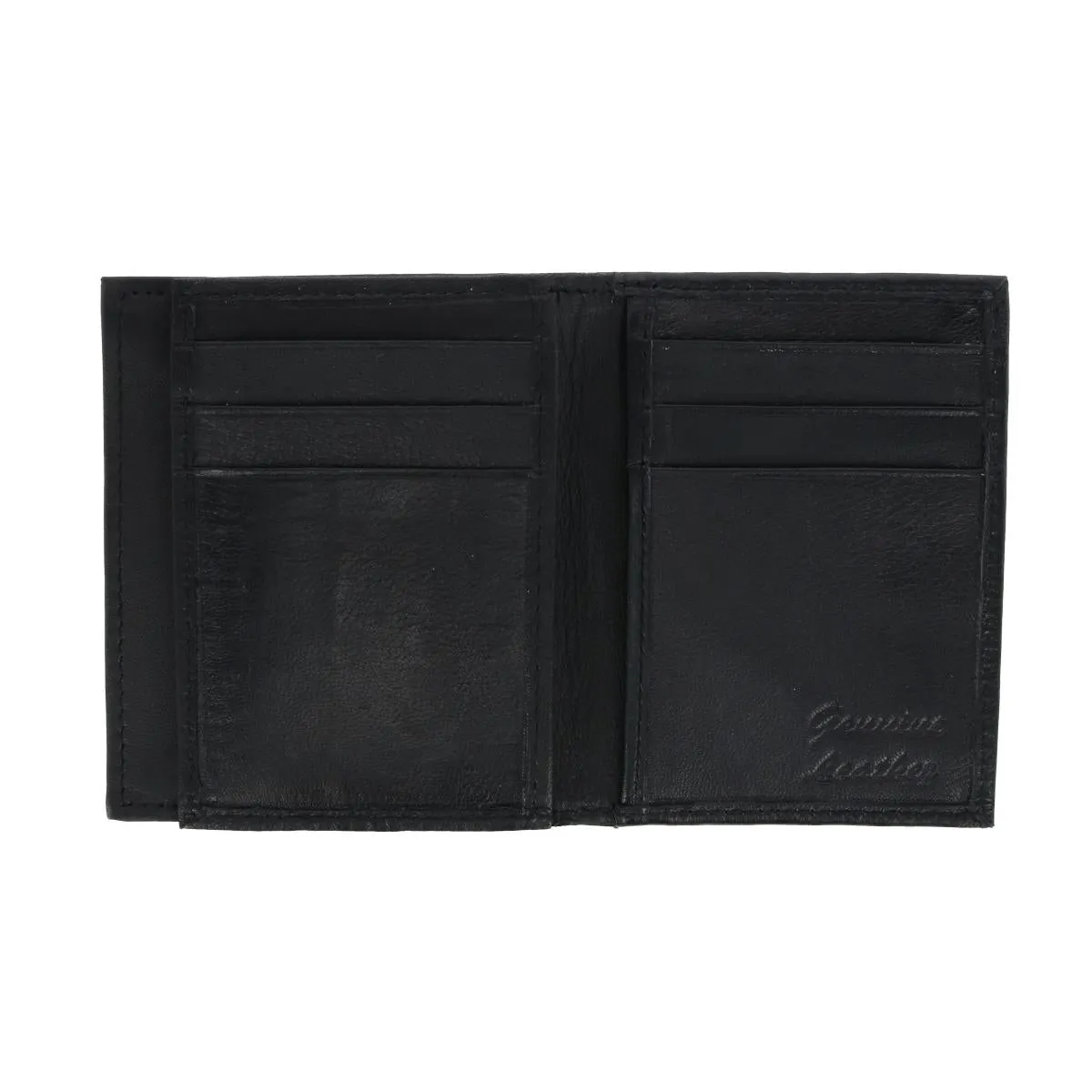 Men's Lambskin Bifold Wallet with Center Flap