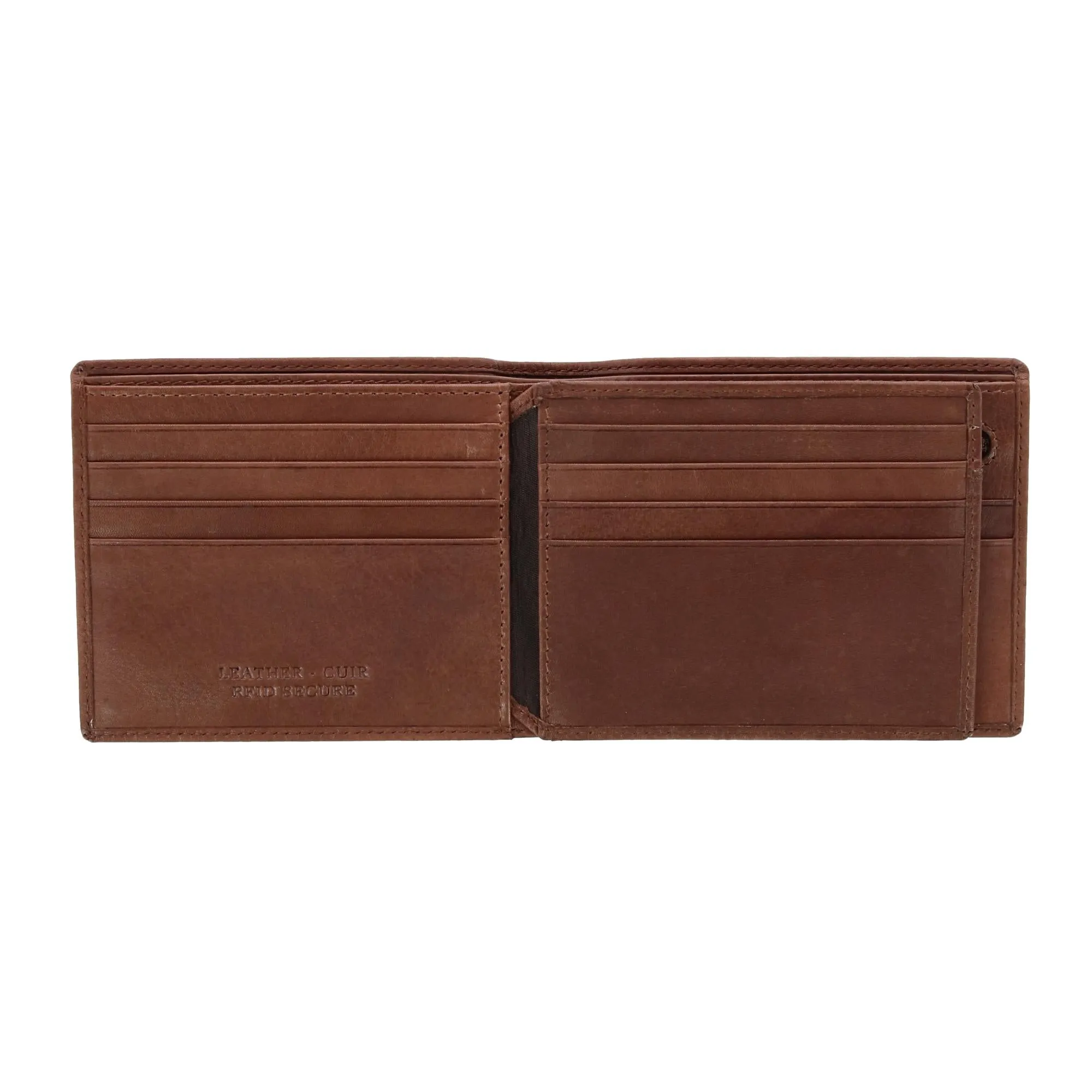 Men's Leather Bellagio RFID Bifold Wallet with Zipper Coin Pocket