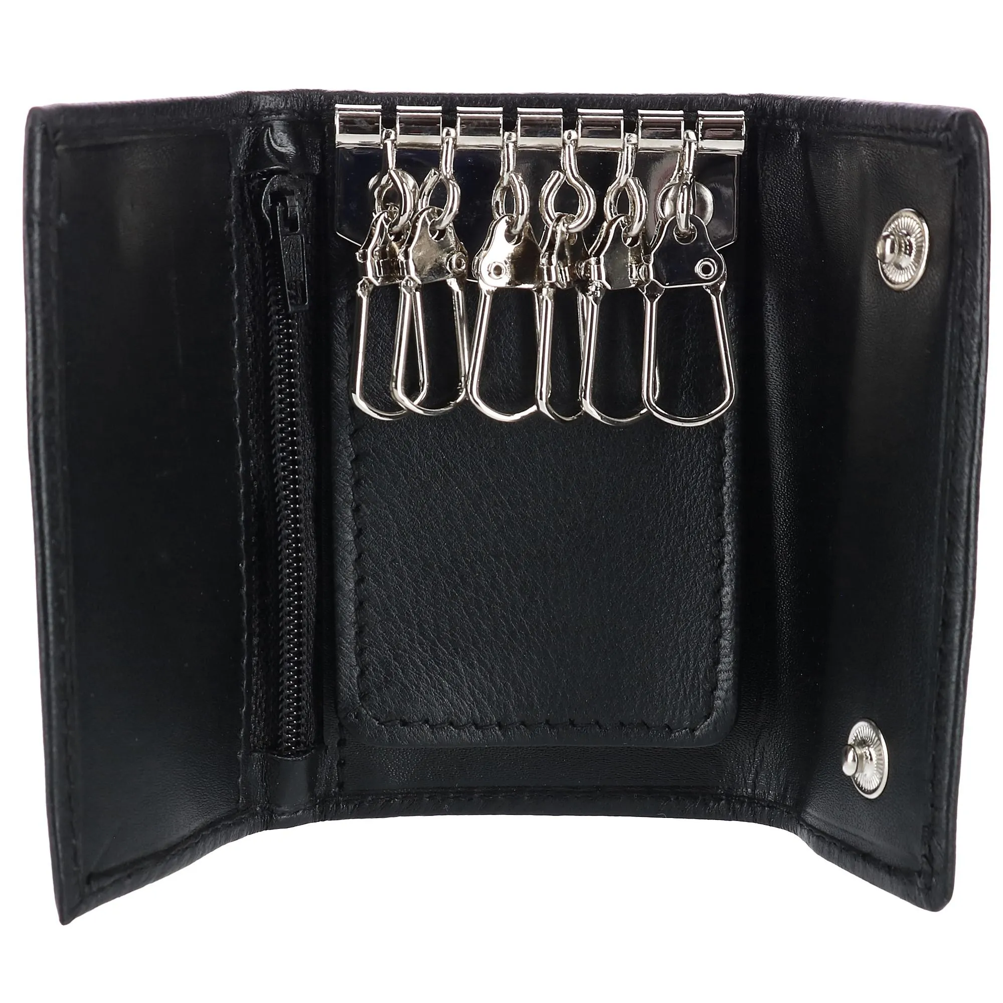 Men's Leather Key Case with Exterior Pocket