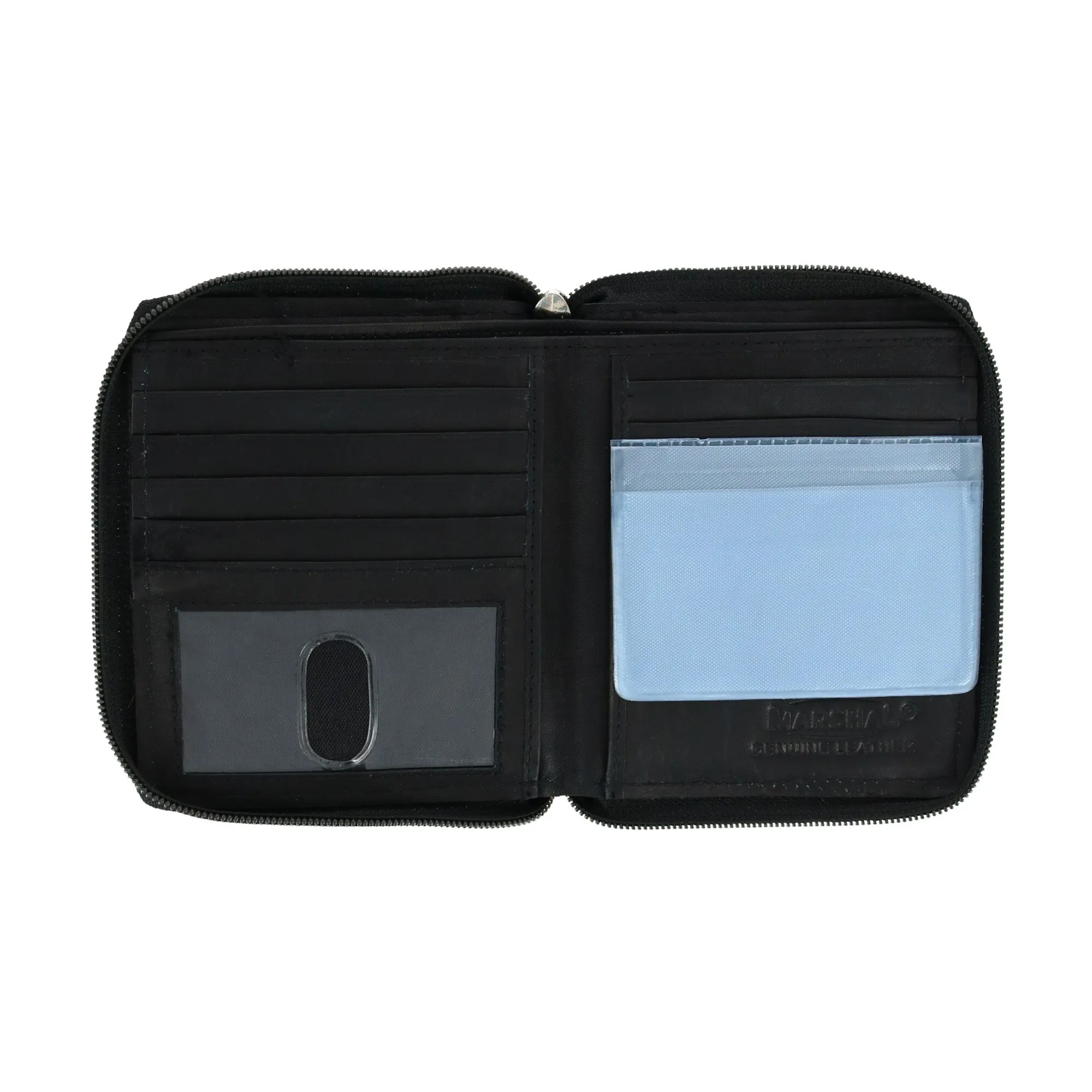 Men's Leather Zip-Around European Wallet