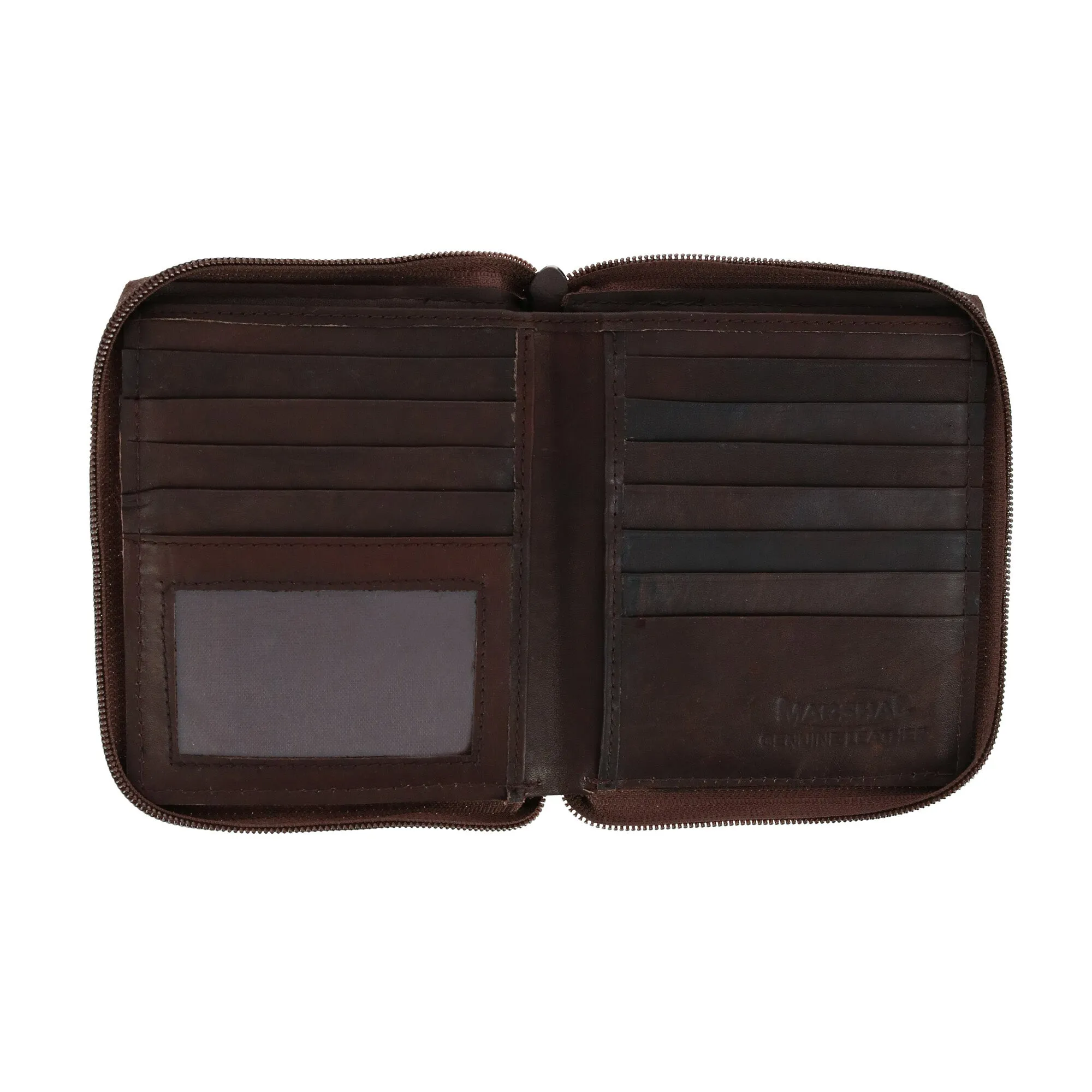 Men's Leather Zip-Around European Wallet