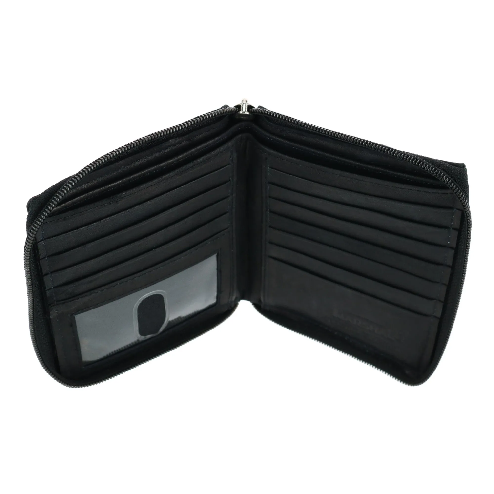 Men's Leather Zip-Around European Wallet