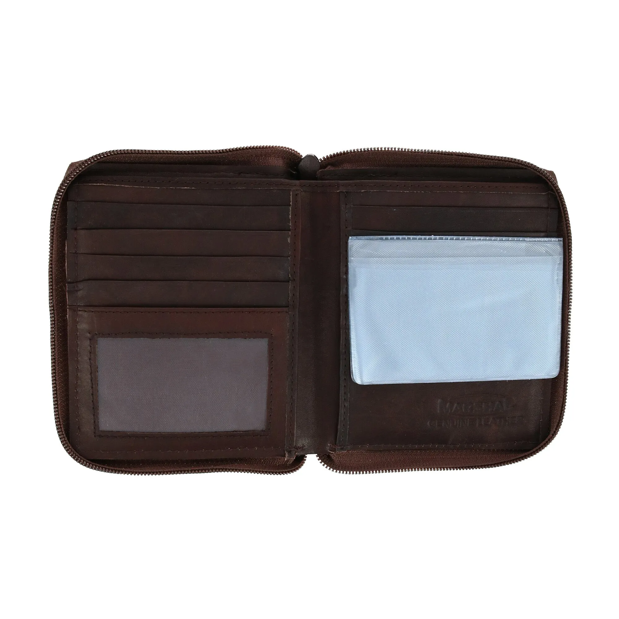 Men's Leather Zip-Around European Wallet