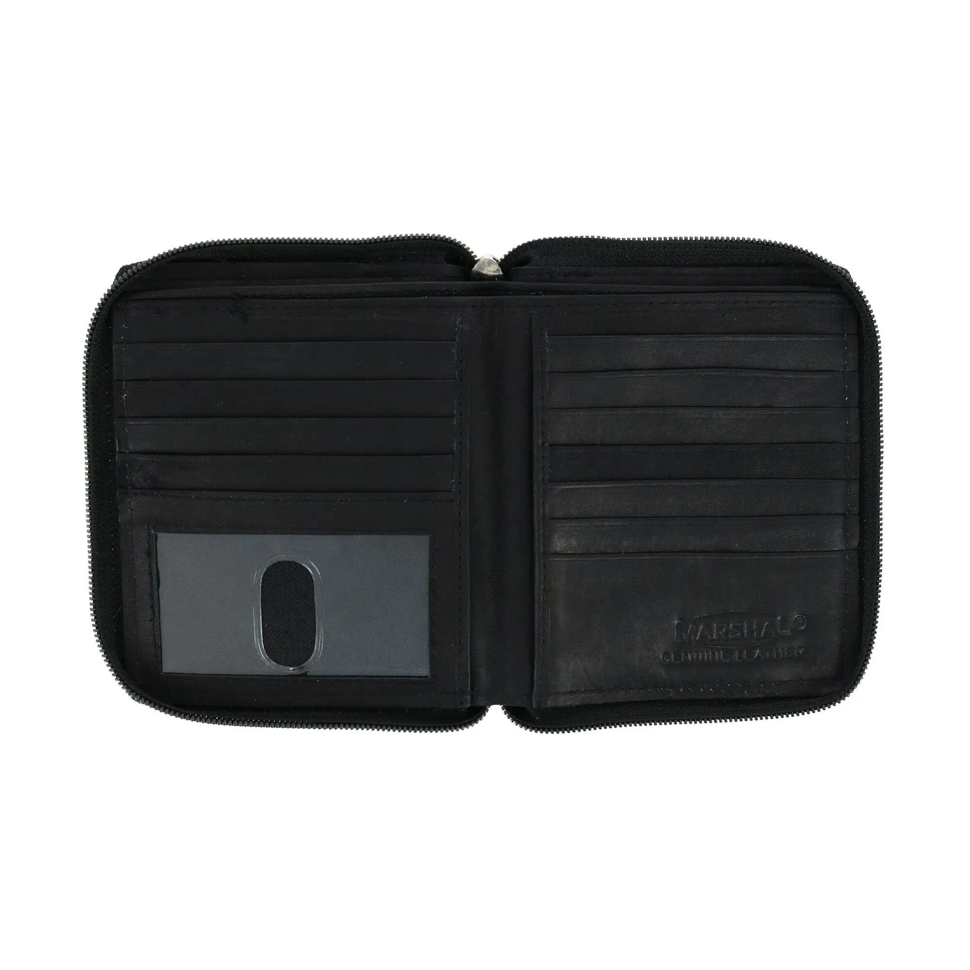Men's Leather Zip-Around European Wallet