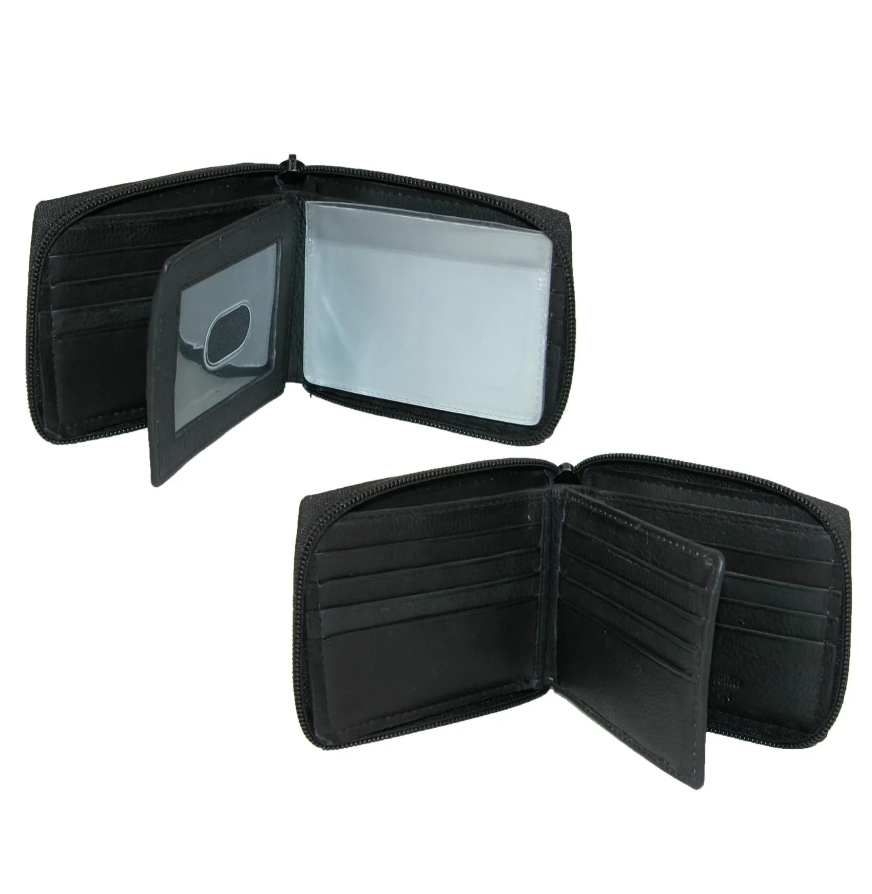 Men's Leather Zippered Bifold Wallet