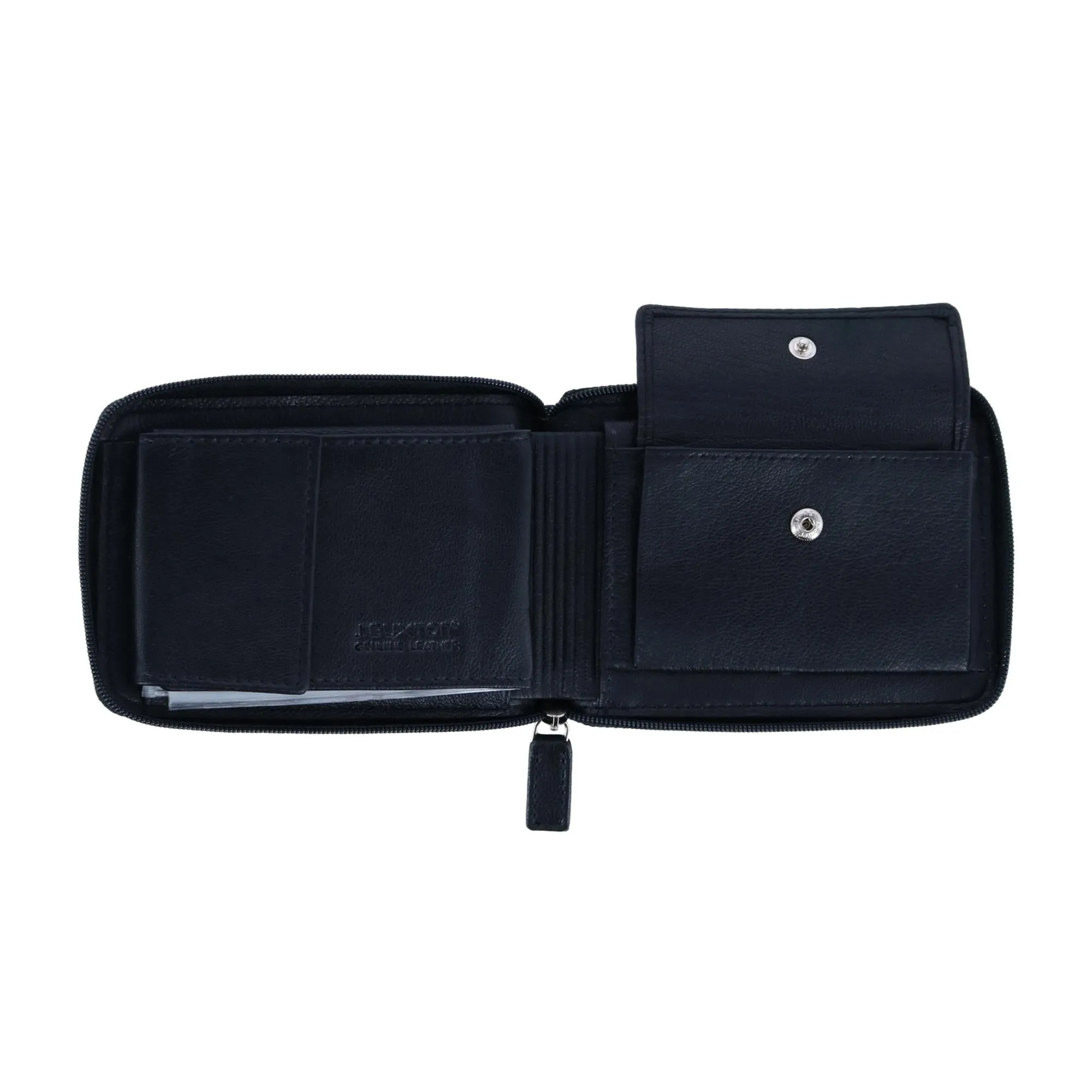 Men's RFID Nappa Leather Zip Around Billfold Wallet