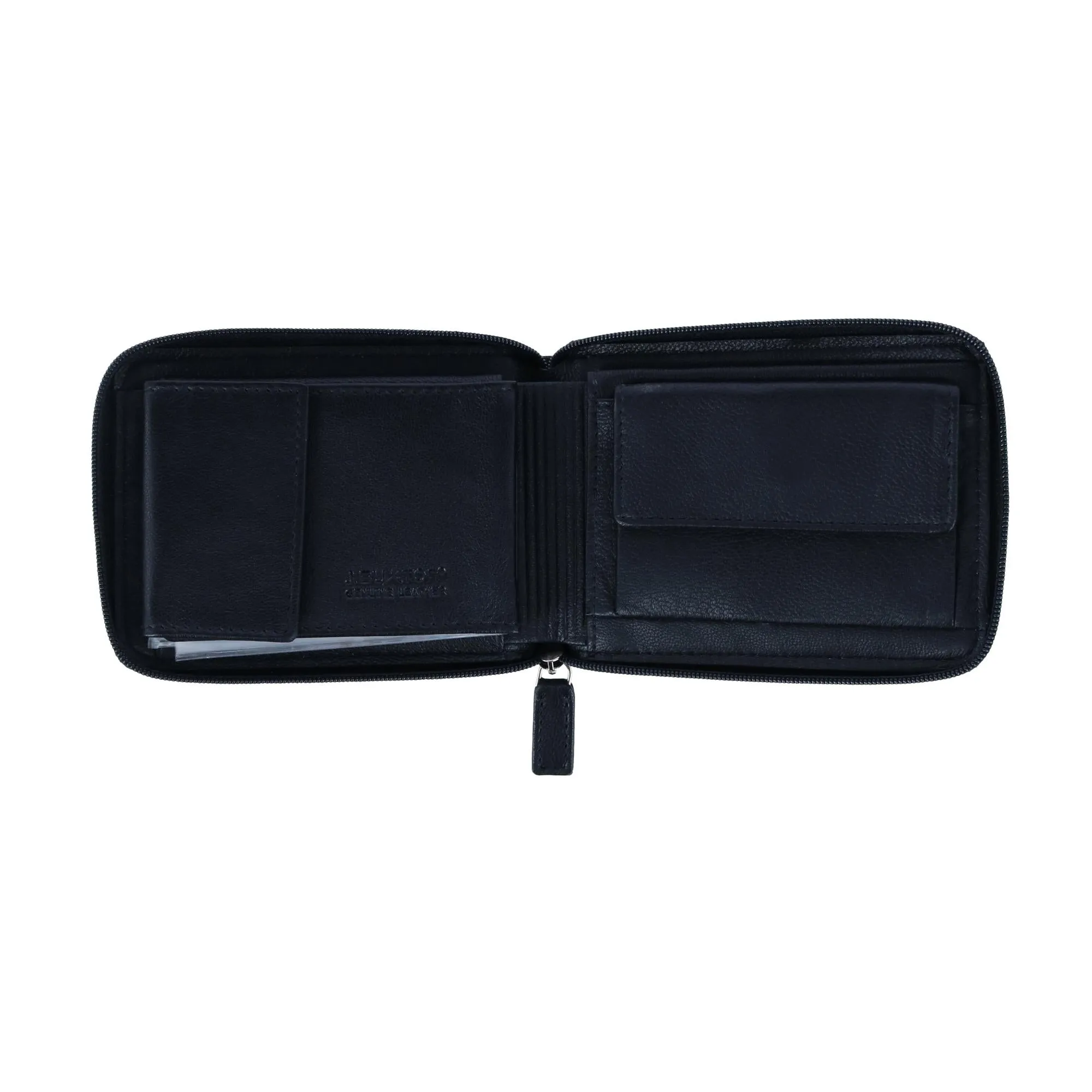 Men's RFID Nappa Leather Zip Around Billfold Wallet