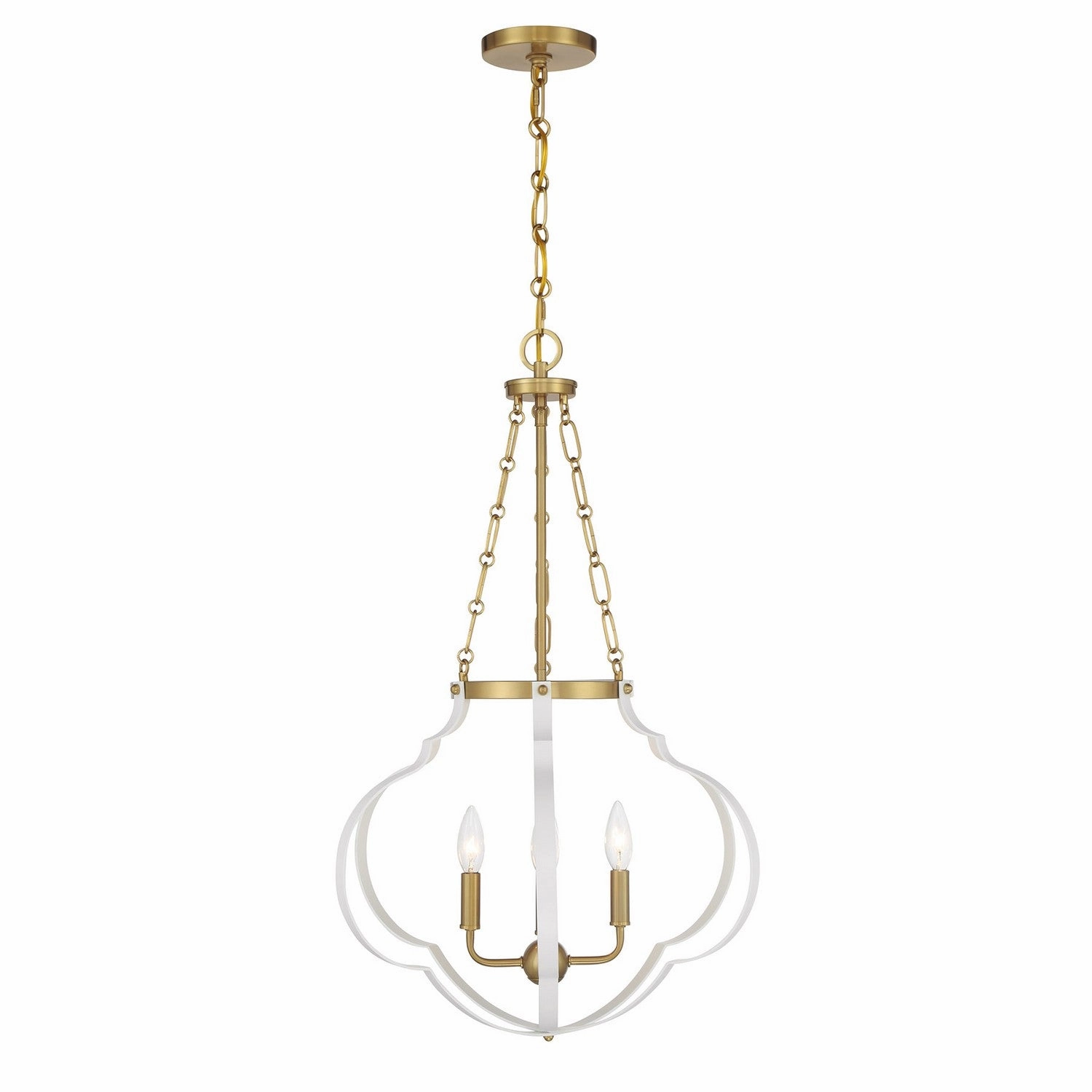 Mercer Four Light Pendant White and Warm Brass Designer Ceiling Lights for less