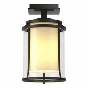 Meridian One Light Outdoor Semi-Flush Mount Coastal Black Outdoor Ceiling Mount Lighting flash sale