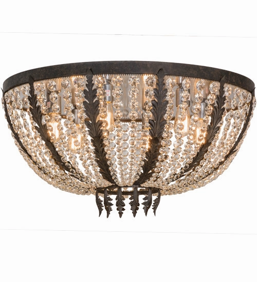 Meyda Tiffany 154797 Transitional Six Light Flushmount from Chrisanne Collection in Bronze/Dark Finish, 32.00 inches, Antique Copper Online shop Ceiling Lights