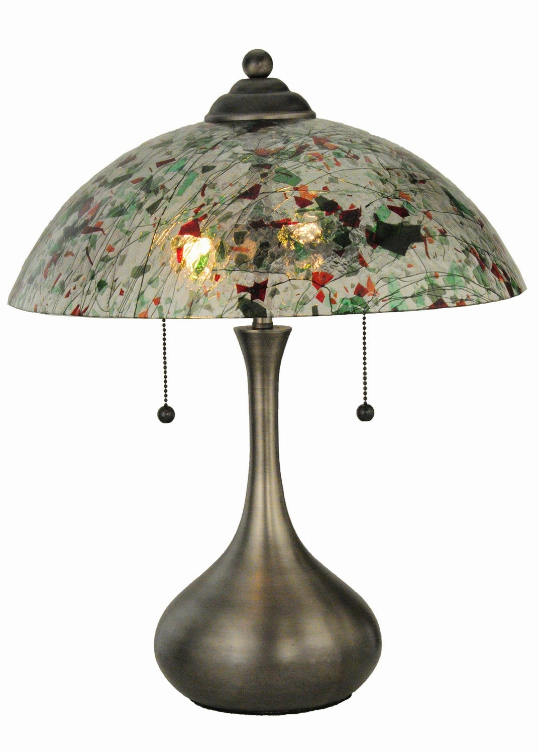 Meyda Tiffany Lighting 143292 Metro Fusion Two Light Table Lamp Lamp Pewter, Nickel, Silver