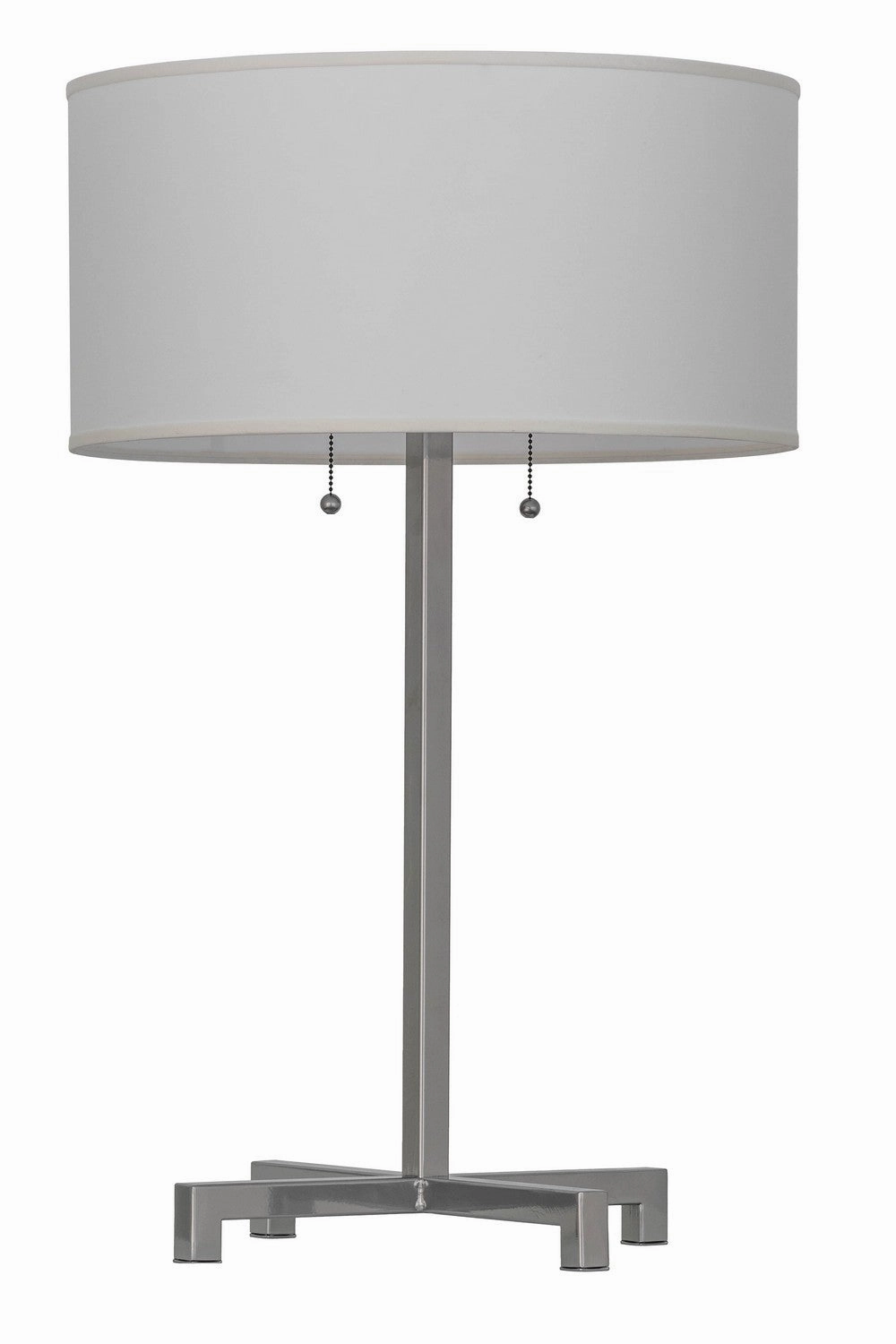 Meyda Tiffany Lighting 157571 Cilindro Two Light Table Lamp Lamp Pewter, Nickel, Silver