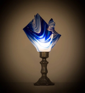 Meyda Tiffany Lighting 176784 Handkerchief One Light Accent Lamp Lamp Pewter, Nickel, Silver Discount Lighting Lamps