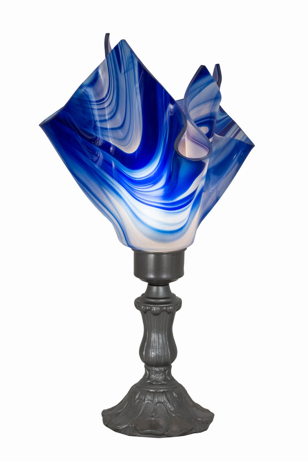 Meyda Tiffany Lighting 176784 Handkerchief One Light Accent Lamp Lamp Pewter, Nickel, Silver