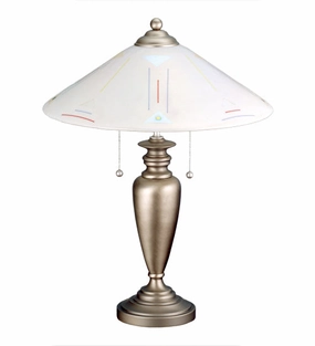 Meyda Tiffany Lighting 81327 Metro Fusion Two Light Table Lamp Lamp Pewter, Nickel, Silver Sale on Modern Lamps