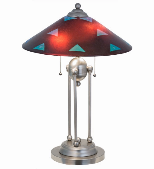Meyda Tiffany Lighting 82485 Metro Fusion Three Light Table Lamp Lamp Pewter, Nickel, Silver