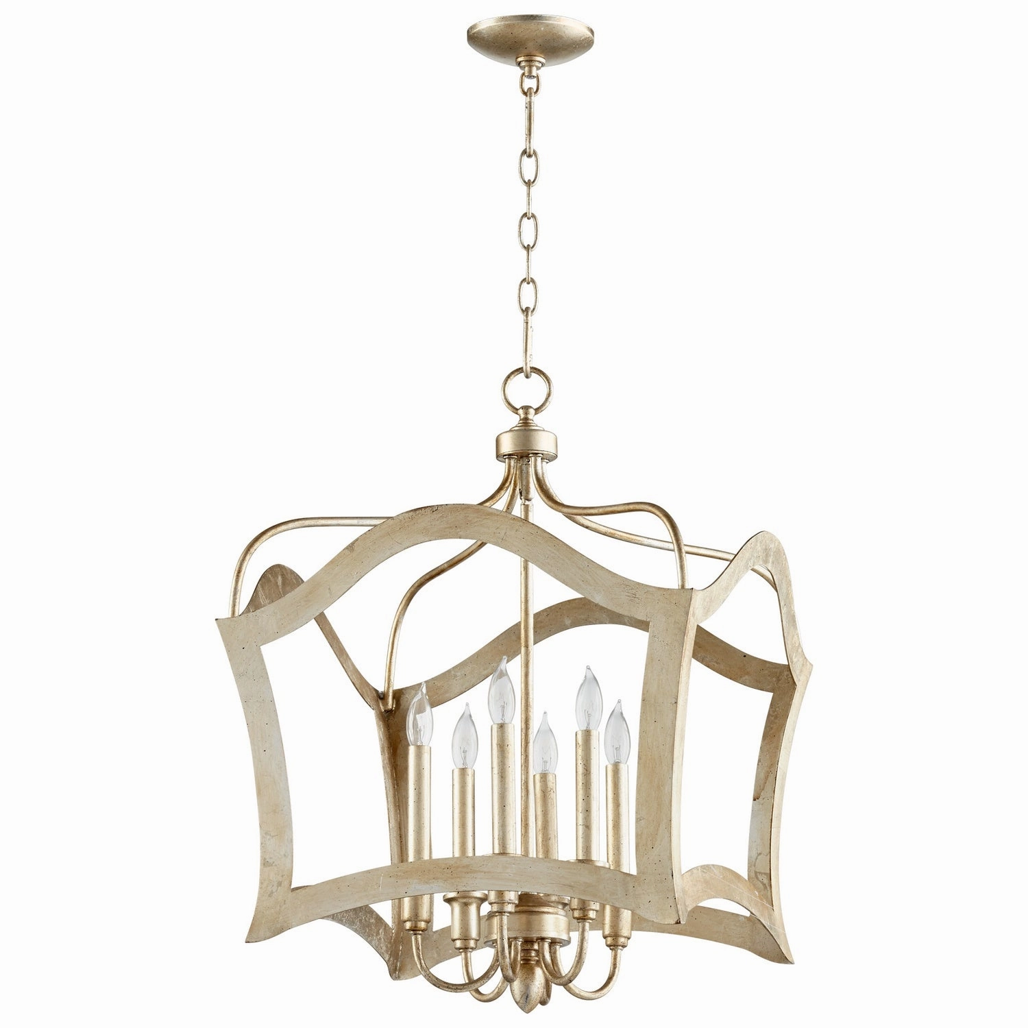 Milan Six Light Pendant Aged Silver Leaf Ceiling Lights Lighting cheap deals