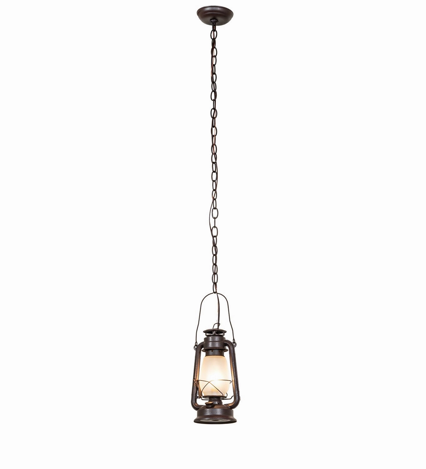 Miners Lantern One Light Mini Pendant Distressed Rust Outdoor Hanging Lights free shipping