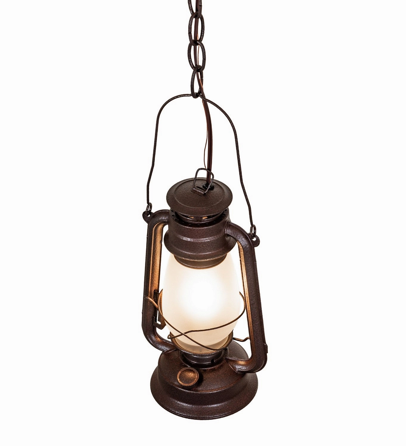 Miners Lantern One Light Mini Pendant Distressed Rust Outdoor Hanging Lights free shipping