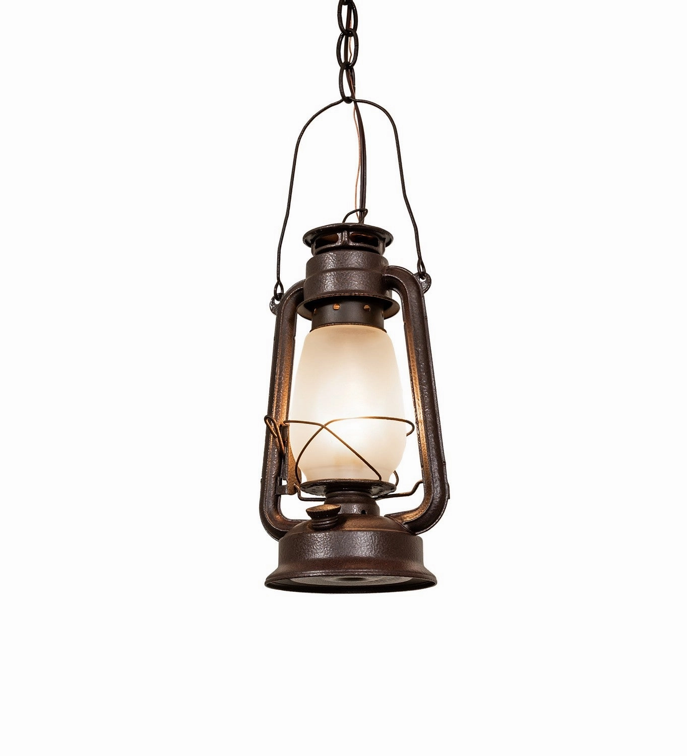 Miners Lantern One Light Mini Pendant Distressed Rust Outdoor Hanging Lights Lighting on sale