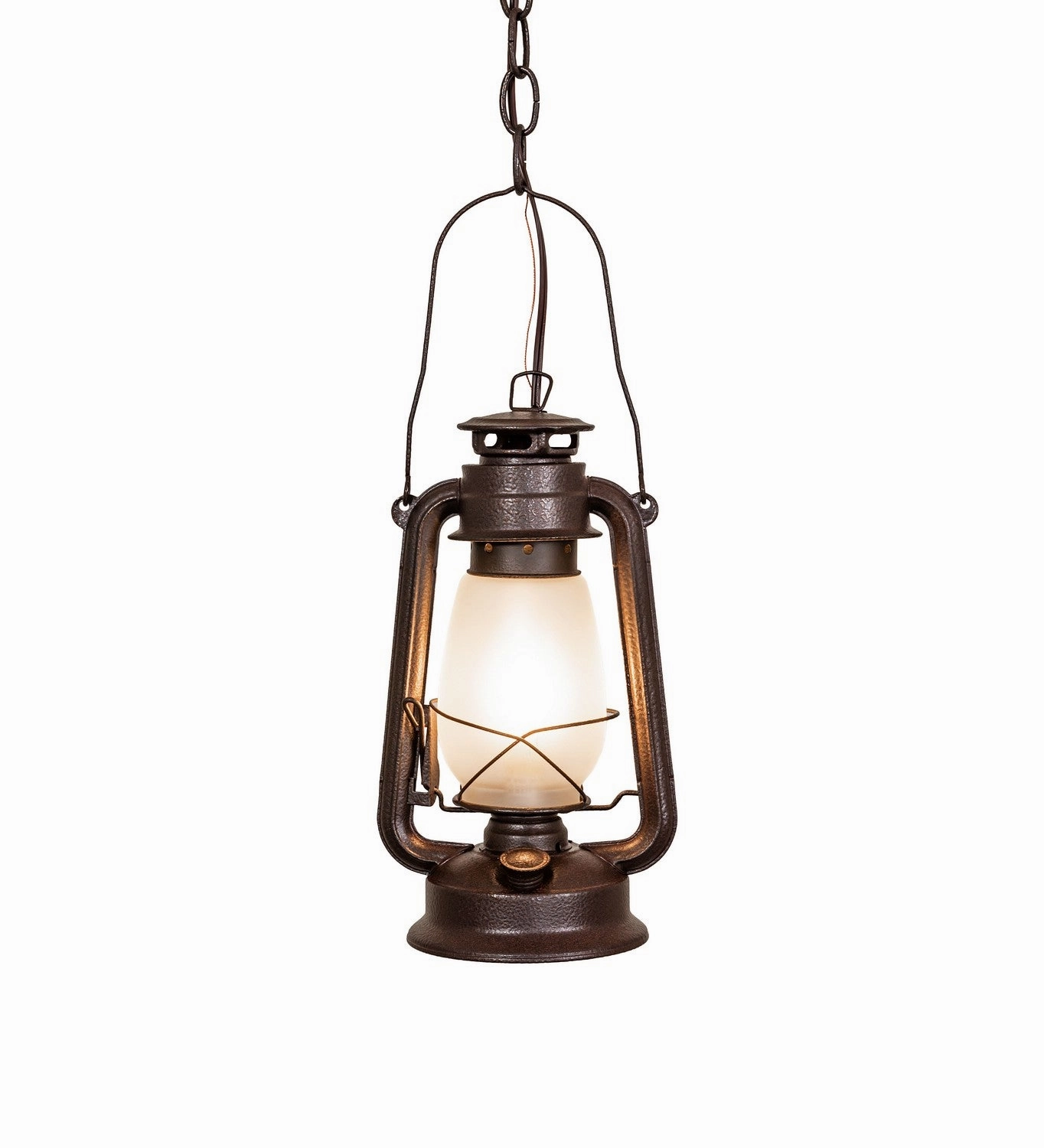 Miners Lantern One Light Mini Pendant Distressed Rust Outdoor Hanging Lights free shipping