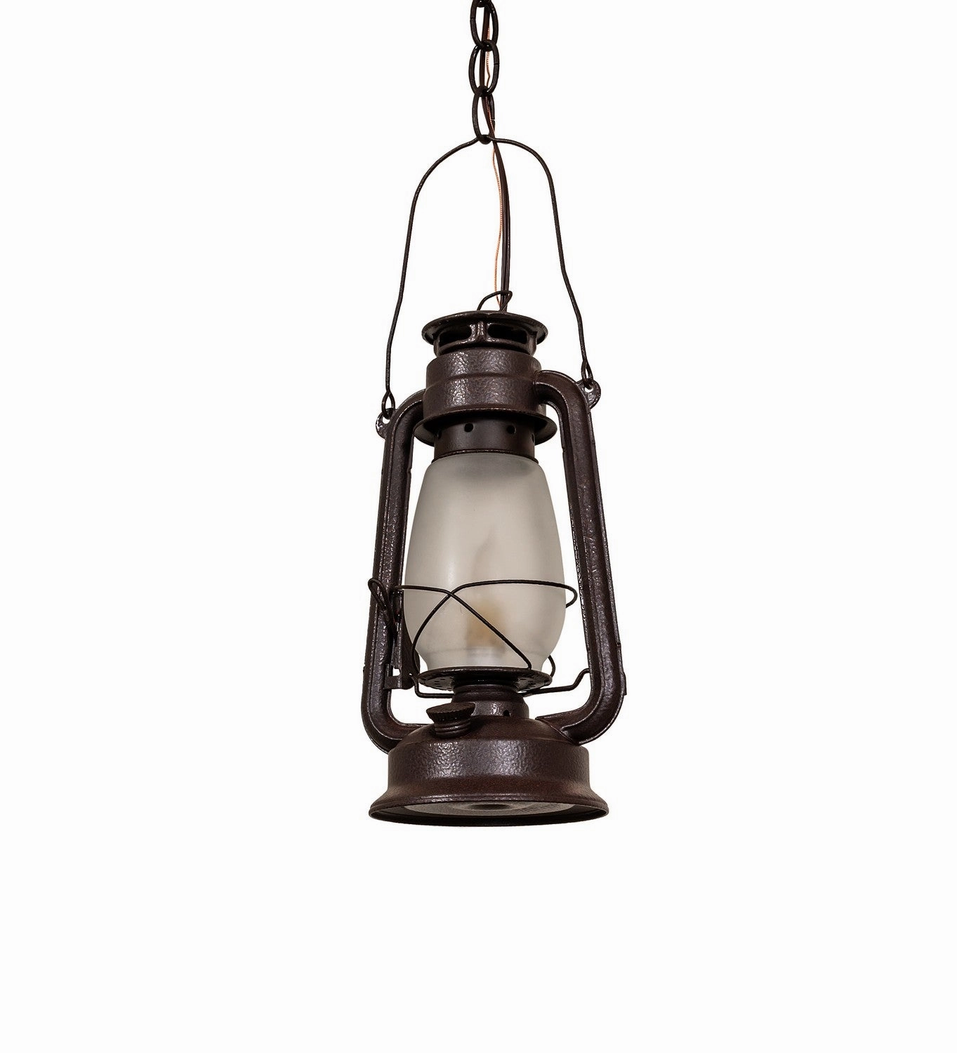 Miners Lantern One Light Mini Pendant Distressed Rust Outdoor Hanging Lights free shipping