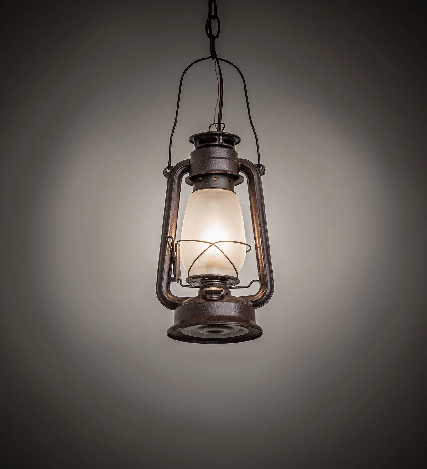 Miners Lantern One Light Mini Pendant Distressed Rust Outdoor Hanging Lights free shipping