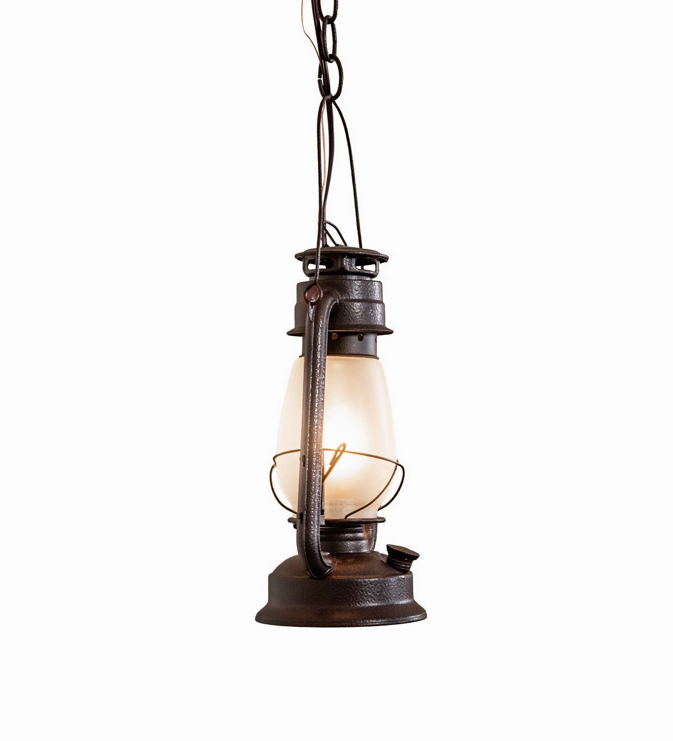 Miners Lantern One Light Mini Pendant Distressed Rust Outdoor Hanging Lights free shipping