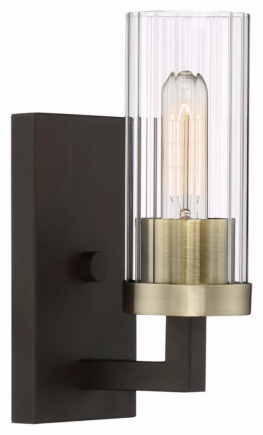 Minka Lavery Ainsley Court One Light Bath in Aged Kinston Bronze with Brushed Brass Stylish Wall Lights offers