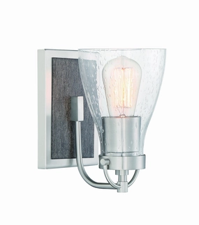 Minka Lavery Garrison One Light Bath in Brushed Nickel with Shale Wood Stylish Wall Lights offers