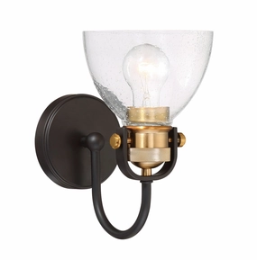 Minka Lavery Monico One Light Bath in Bronze with Natural Brushed Brass Stylish Wall Lights offers