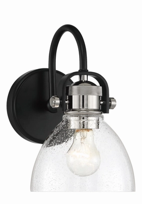 Minka Lavery Monico One Light Bath in Coal with Polished Nickel Highlig Stylish Wall Lights offers