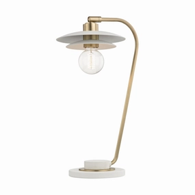 Mitzi Lighting HL175201-AGB/WH Milla Lamp Aged Brass/Soft Off White Sale on Modern Lamps