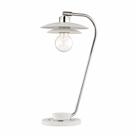 Mitzi Lighting HL175201-PN/WH Milla Lamp Polished Nickel/White Sale on Modern Lamps