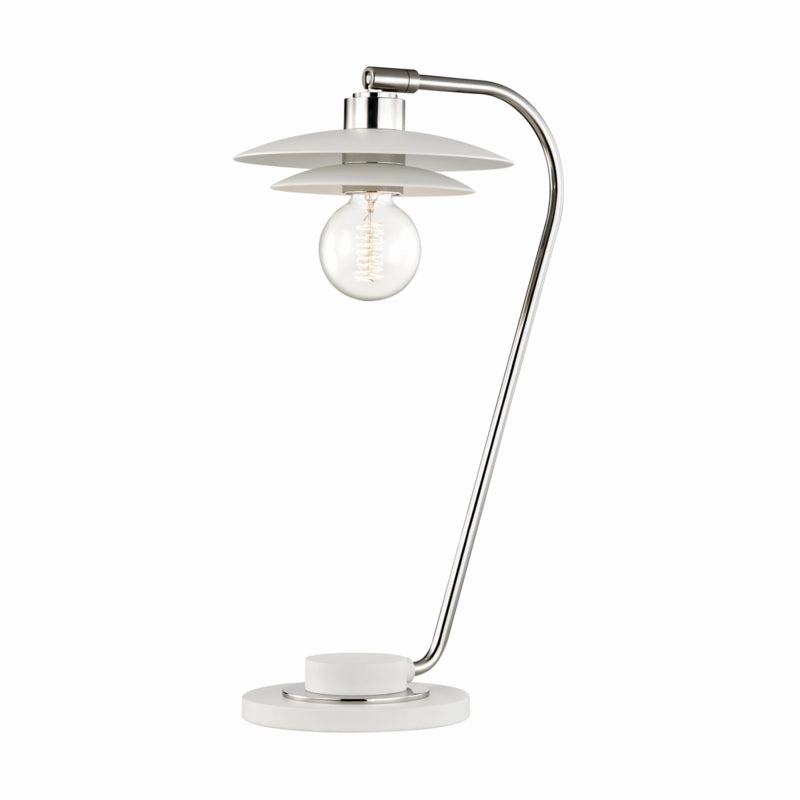 Mitzi Lighting HL175201-PN/WH Milla Lamp Polished Nickel/White Sale on Modern Lamps