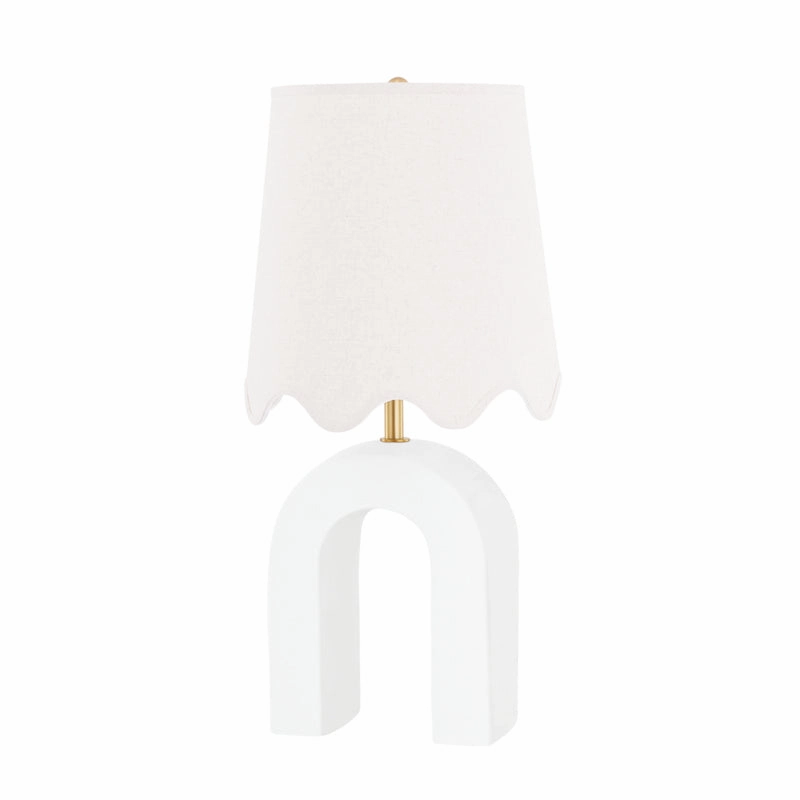 Mitzi Lighting HL685201-AGB/CMW Modern Roshani Lamp Aged Brass/Ceramic Raw Matte White Sale on Modern Lamps