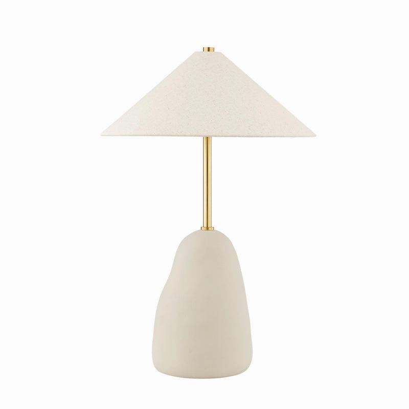 Mitzi Lighting HL692201-AGB/CBG Modern Maia Lamp Aged Brass/Ceramic Textured Beige Sale on Modern Lamps