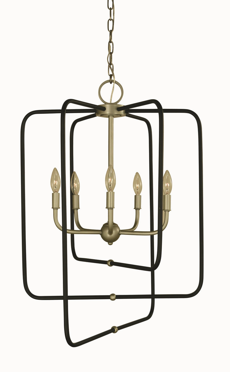 Montrose Five Light Foyer Chandelier Satin Pewter w/Matte Black Ceiling Lights Lighting discount price