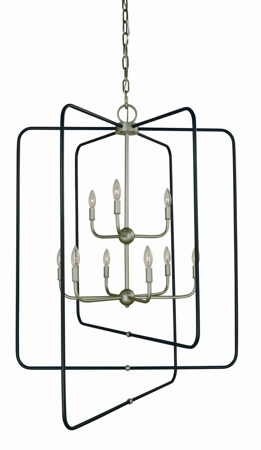 Montrose Nine Light Foyer Chandelier Satin Pewter w/Matte Black Ceiling Lights Lighting discount price