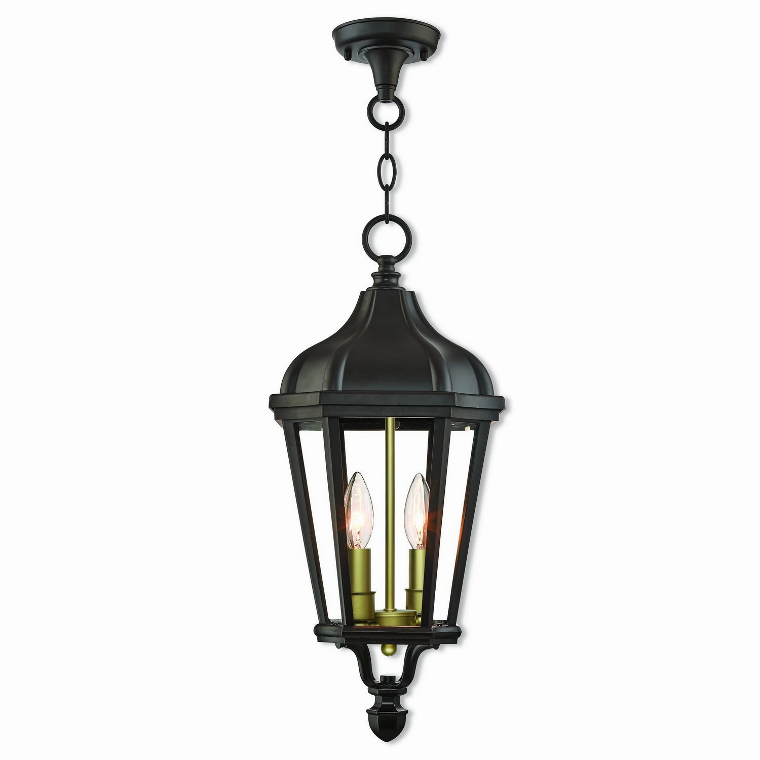 Morgan Two Light Outdoor Pendant Bronze w/ Antique Gold Cluster Outdoor Hanging Lights Lighting value pack