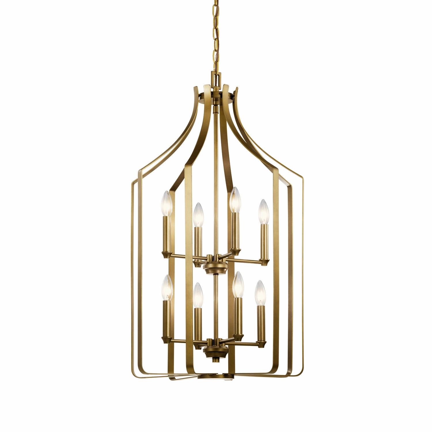 Morrigan Eight Light Foyer Chandelier Natural Brass Ceiling Light Fixtures on sale