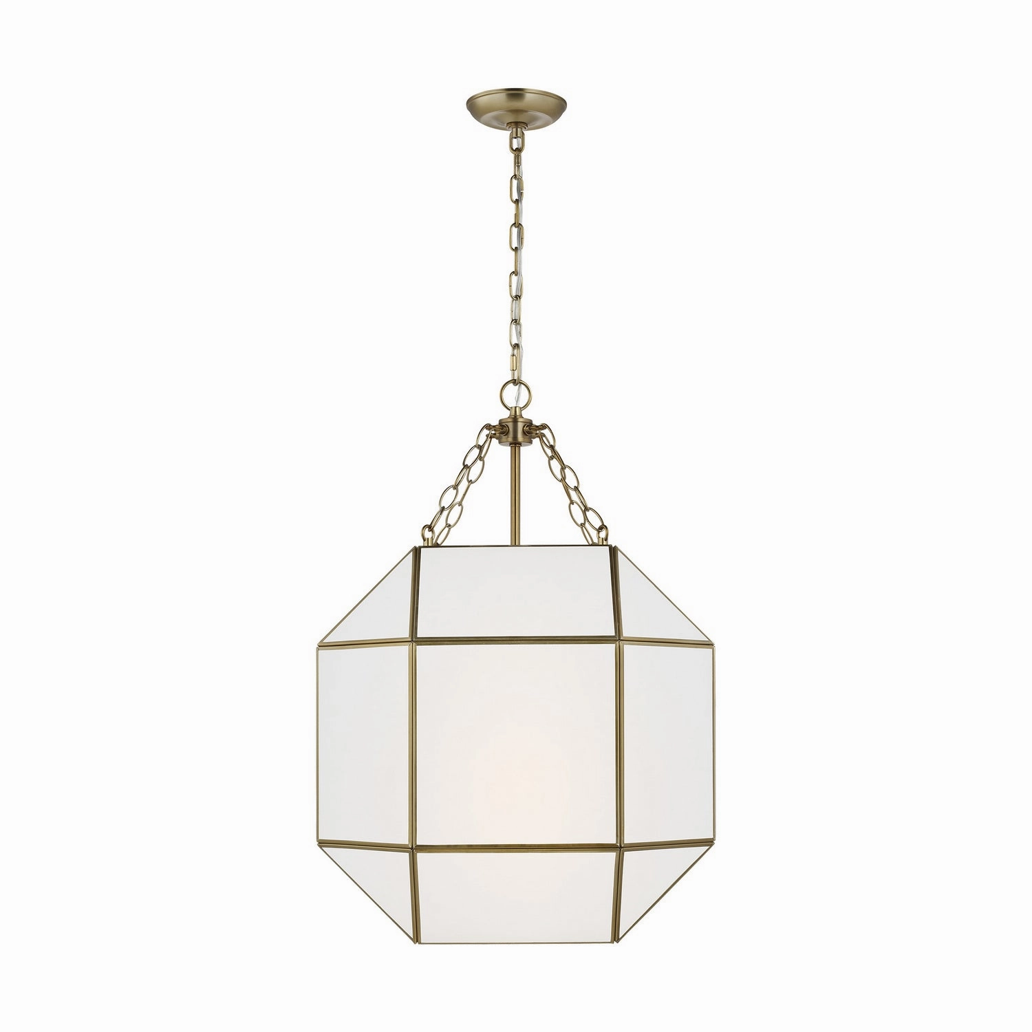 Morrison Three Light Lantern Satin Brass Ceiling Lights Lighting free shipping