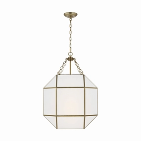 Morrison Three Light Lantern Satin Brass Ceiling Lights Lighting free shipping