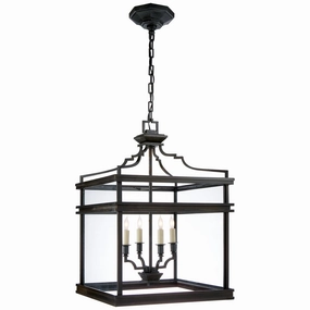 Mykonos Four Light Lantern Aged Iron Ceiling Lights Lighting free shipping