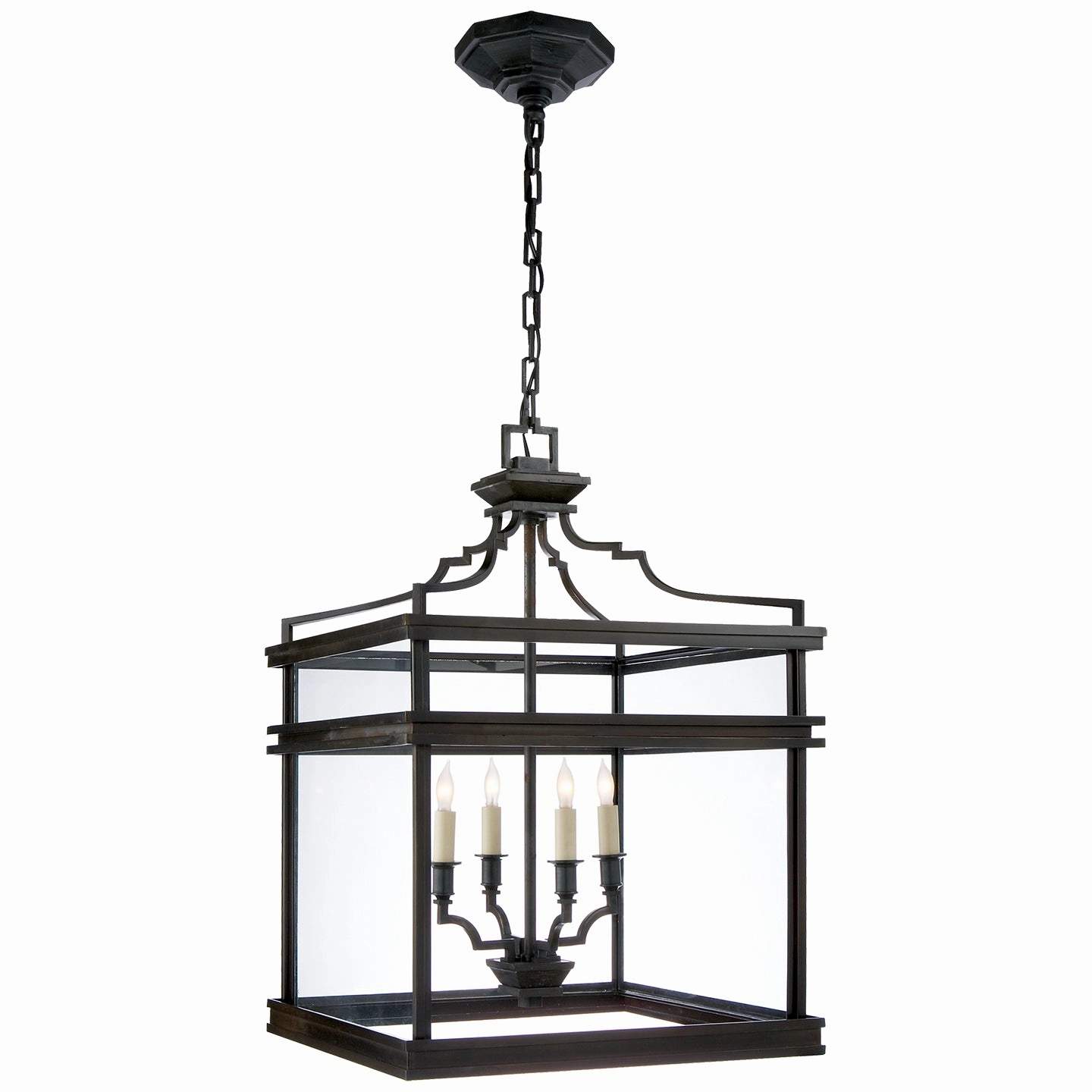 Mykonos Four Light Lantern Aged Iron Ceiling Lights Lighting free shipping