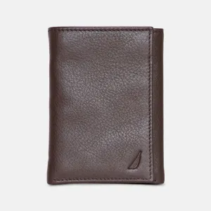 Nautica Mens Leather Trifold Passcase Wallet
